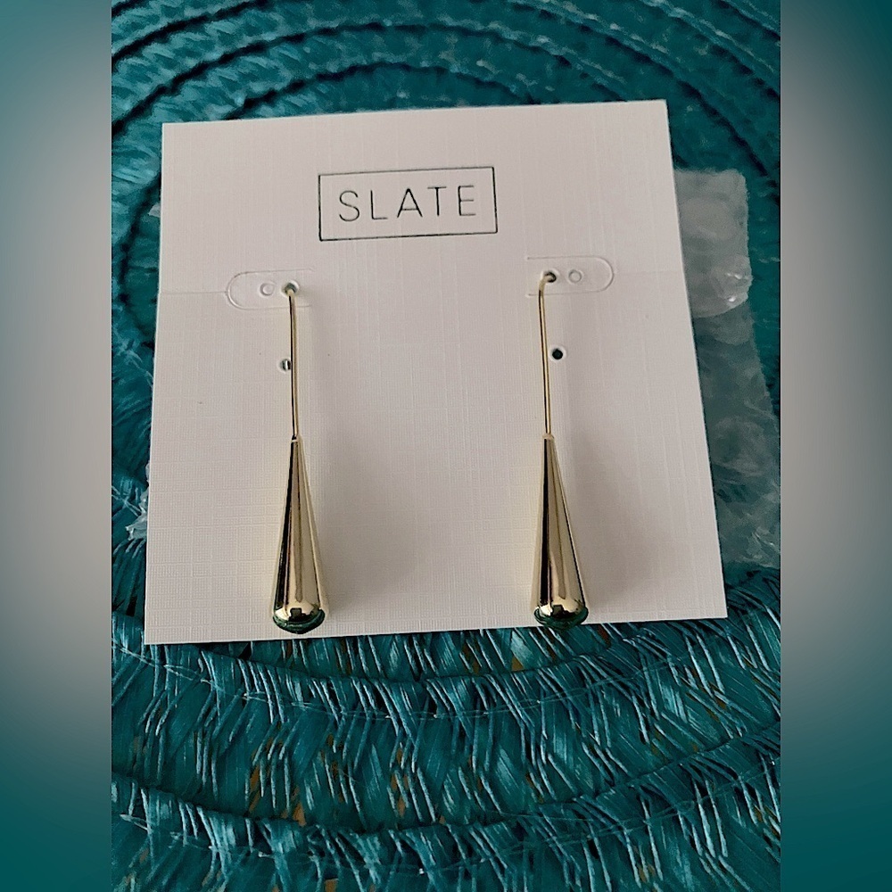 EUC ✨ SLATE Drop Earrings -golden